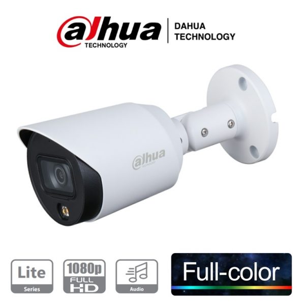 HAC-HFW1239T-A-LED DAHUA Camara Bullet HDCVI Full Color 1080P/ Microfono Integrado/ Metalica