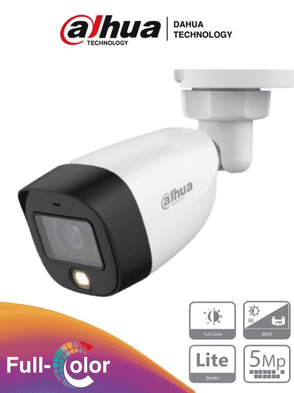 HAC-HFW1509C-LED-28 DAHUA Camara Bullet Full Color de 5MP/ Lente de 2.8 mm/ 112 Grados de Apertura
