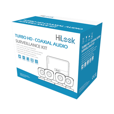 HL1080PS(B) HILOOK BY HIKVISION (MICRÓFONO Integrado) Kit 4 CAMARAS BARATAS PARA HOGAR TurboHD 1080p Lite / DVR 4 canales / Audio por Coaxitron