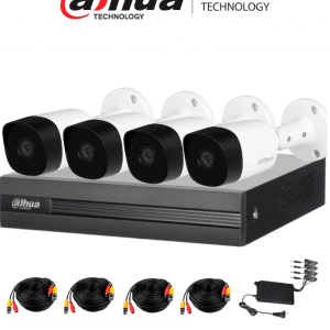 DAHUA KITXVR1B04H-I+4B2A51 - CAMARAS ECONOMICAS Kit de 4 Canales de 5MP DVR Cooper-I WizSense IA H.265+ 4 Camaras B2A51