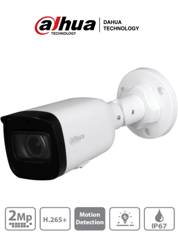 IPC-HFW1230T1N-ZS DAHUA Camara IP Bullet de 2MP UTIL PARA NEGOCIO/ Lente Motorizado de 2.8 a 12mm/ IR de 50 Mts/ IP67/ PoE/ Ranura para MicroSD