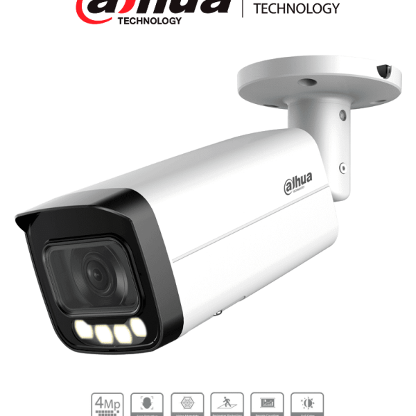 DH-IPC-HFW5449TP-ASE-LED-0280B-S2 DAHUA Cámara IP Bullet Full Color de 4 MP/ Micrófono Integrado/ Ranura para Micro SD