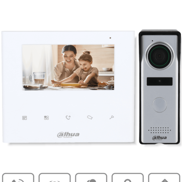DHI-KTA04 DAHUA Kit de videoportero analógico con monitor/ Incluye frente de calle con cámara de 1.3 MP
