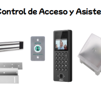 Kit Control de Accesos y asistencia DAHUA  reconocimiento facial, pantalla  2.4″ + chapa + boton + fuente