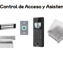 Kit Control de Accesos y asistencia DAHUA  reconocimiento facial, pantalla  2.4″ + chapa + boton + fuente