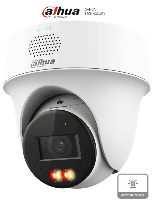 IPC-PT1439H-PV-0280B DAHUA Cámara PT IP domo de 4MP/ Lente de 2.8 mm/ 30Mts de Iluminación Dual Inteligente/ Audio dos vías